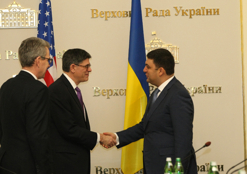 Зустріч Голови Верховної Ради України і керівників фракцій і комітетів із Міністром фінансів США